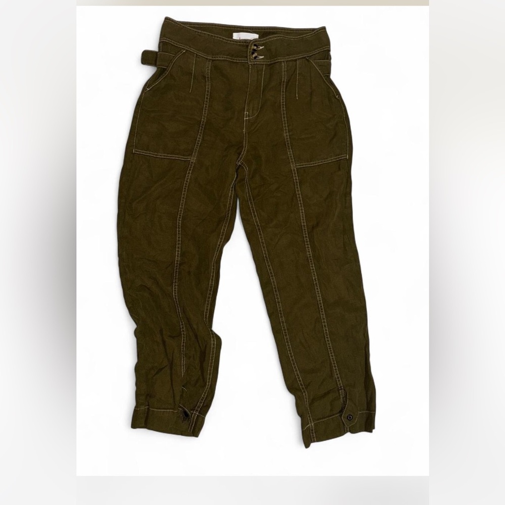anthropology Green High-Waisted Pants - Picture 2 of 7
